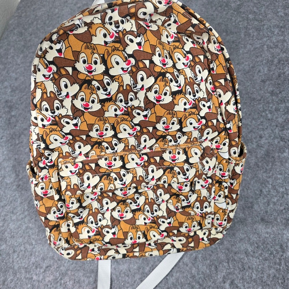 Chip & Dale Rescue Rangers Backpack Character All Over Print Canvas Bag 16" RARE - Picture 4 of 10